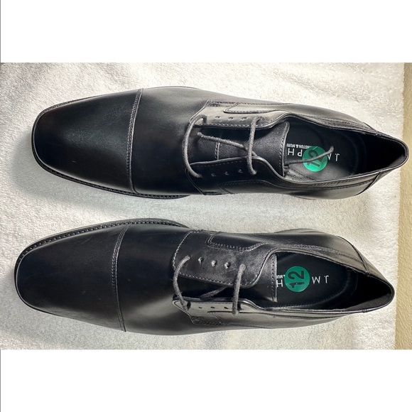NWOT Black Leather Oxford Shoes Sleek Design - Picture 7 of 12